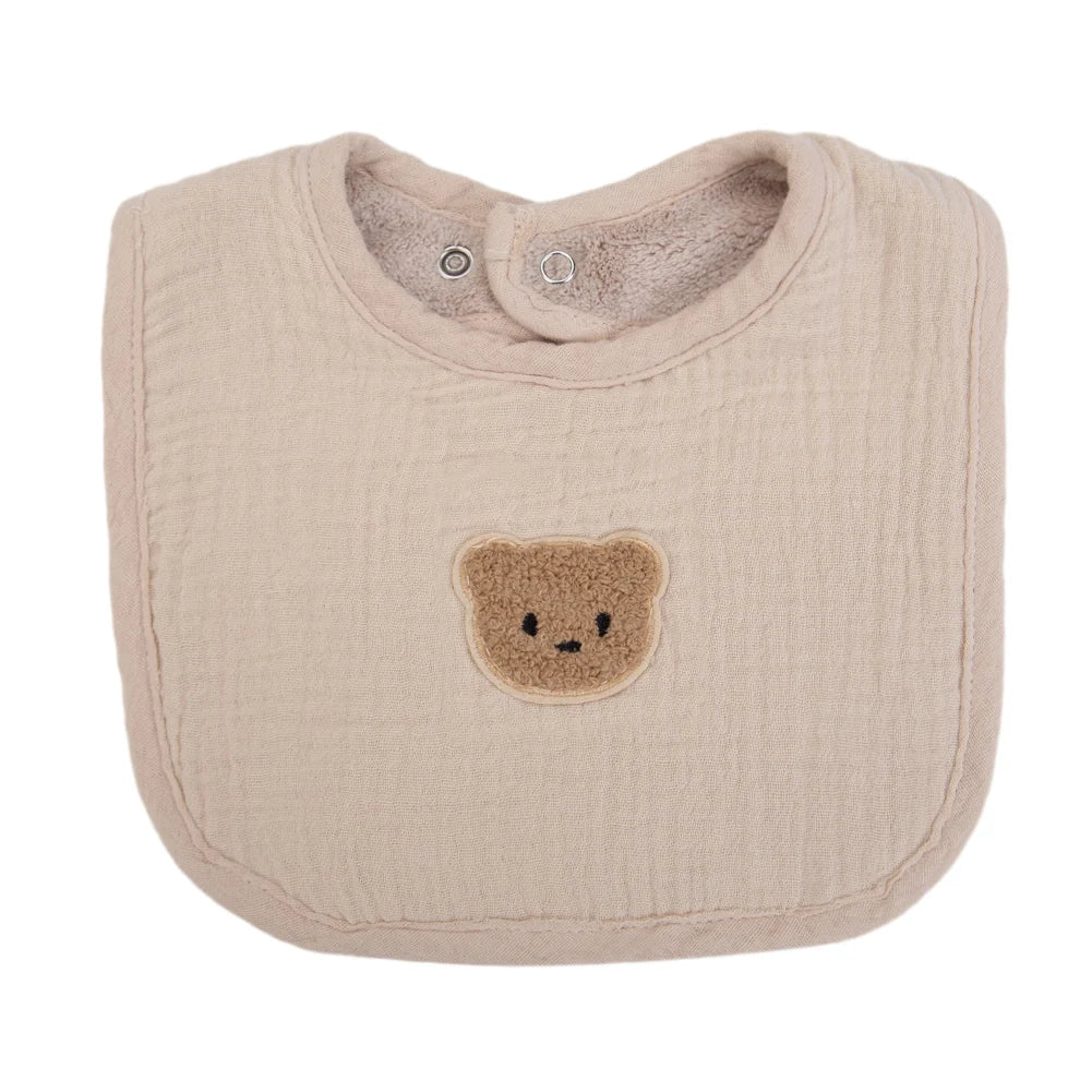 Bear Muslin Baby Bibs