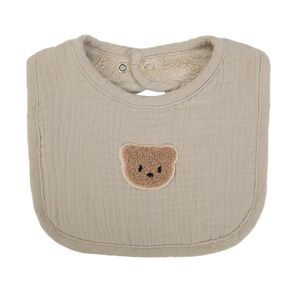 Bear Muslin Baby Bibs