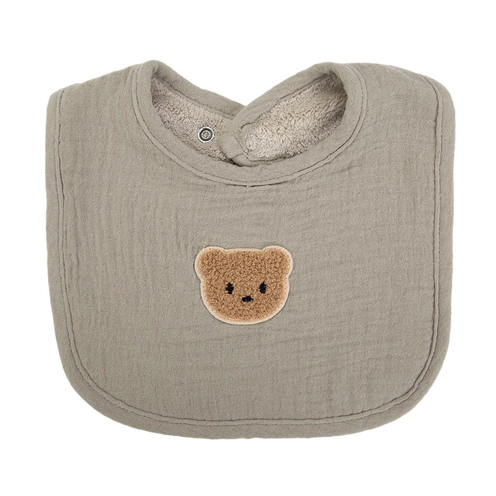 Bear Muslin Baby Bibs