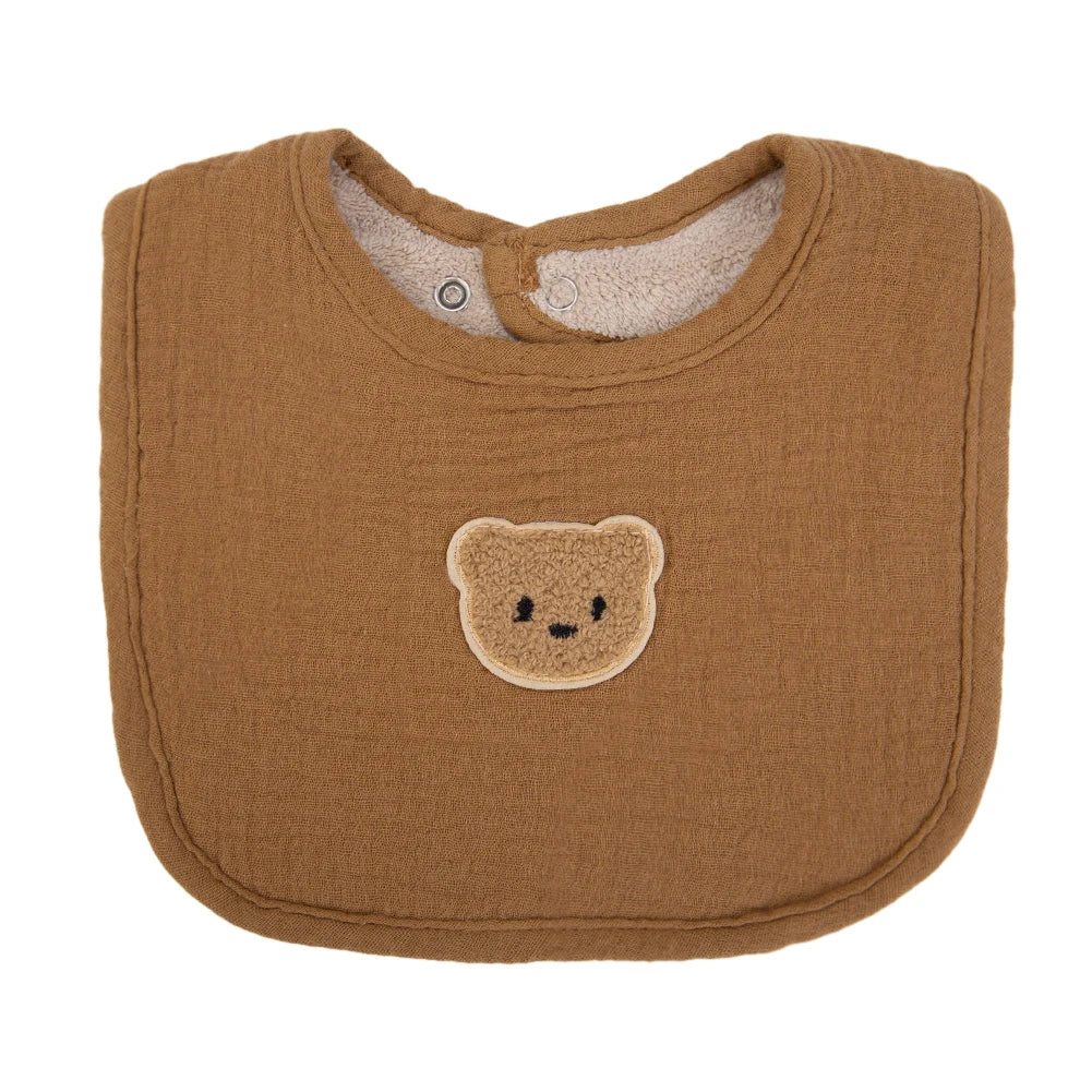 Bear Muslin Baby Bibs